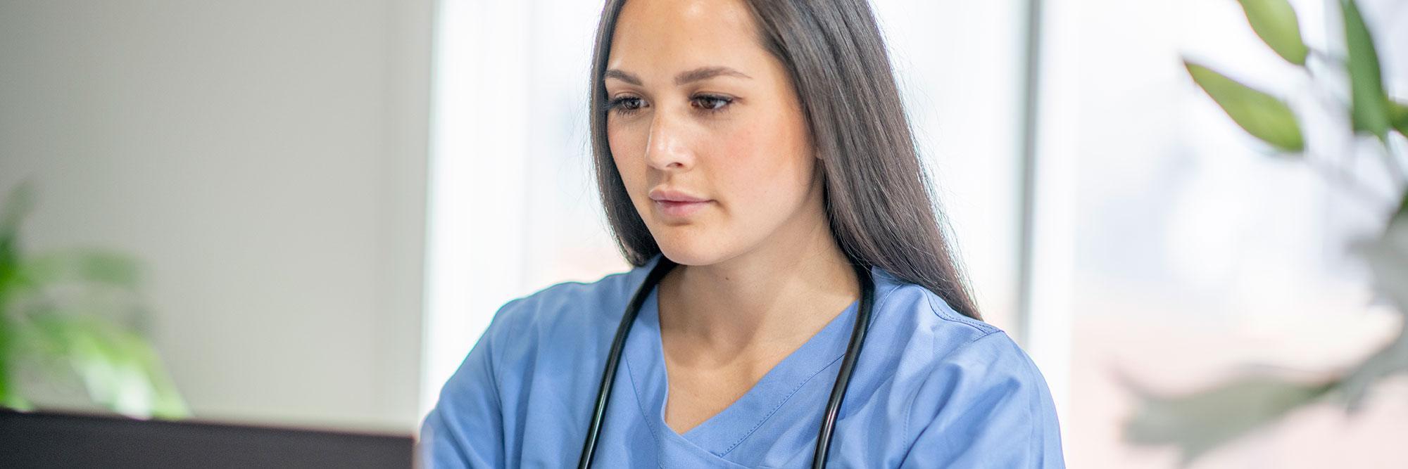 Nurse at computer